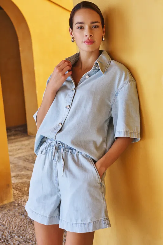 HS26.12206 | Blouse Short Light Denim