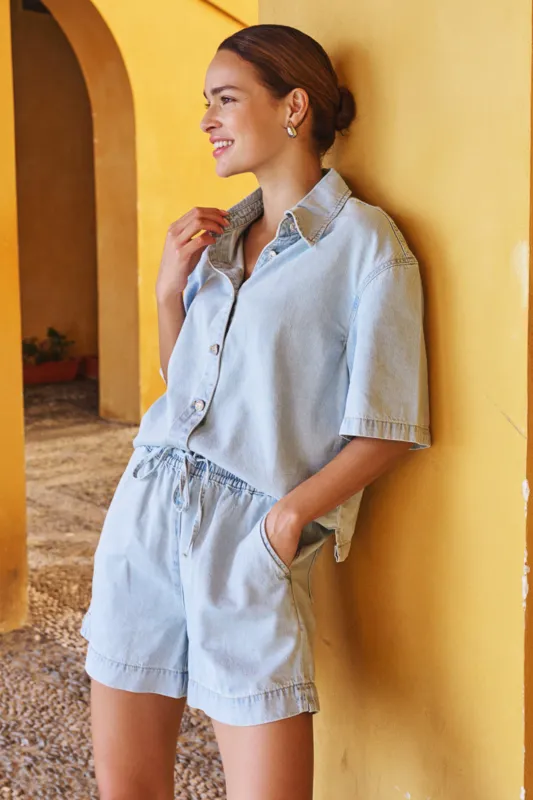 HS26.12206 | Blouse Short Light Denim