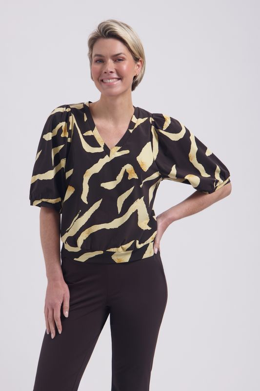 Amie V Top | Pania Print | L24.380.3254