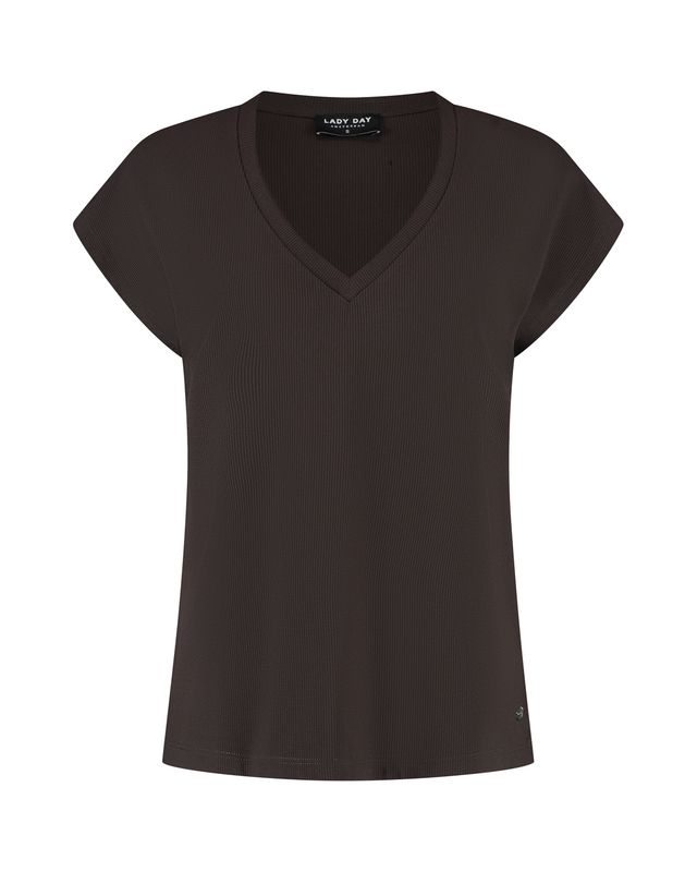 Cady T-Shirt | Dark Brown | L24.575.3240
