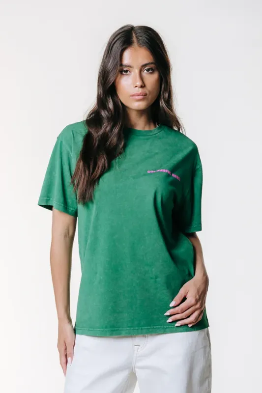 CR 76 Acid Wash Loosefit Tee | Off Green | WT117648