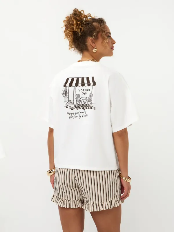 Ydence Cafe T Shirt | HSS2648 | Off White