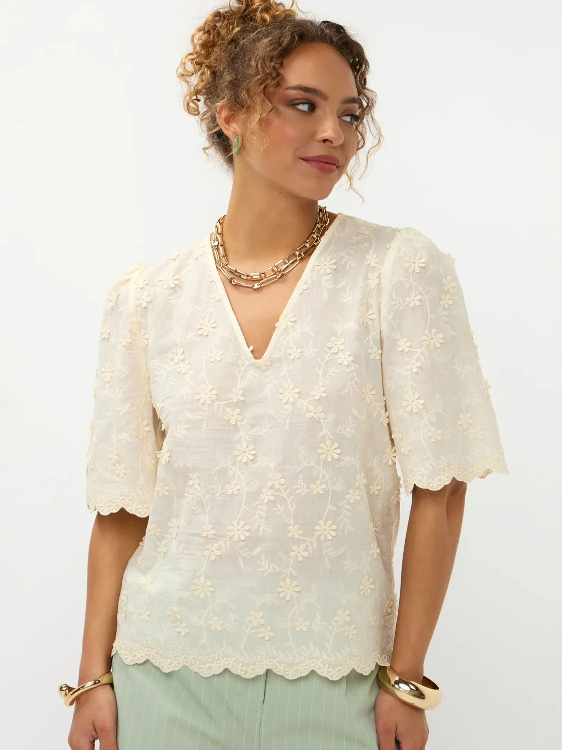 Florence Blouse | HSS2681 | Ecru