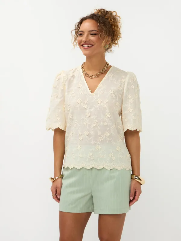 Florence Blouse | HSS2681 | Ecru
