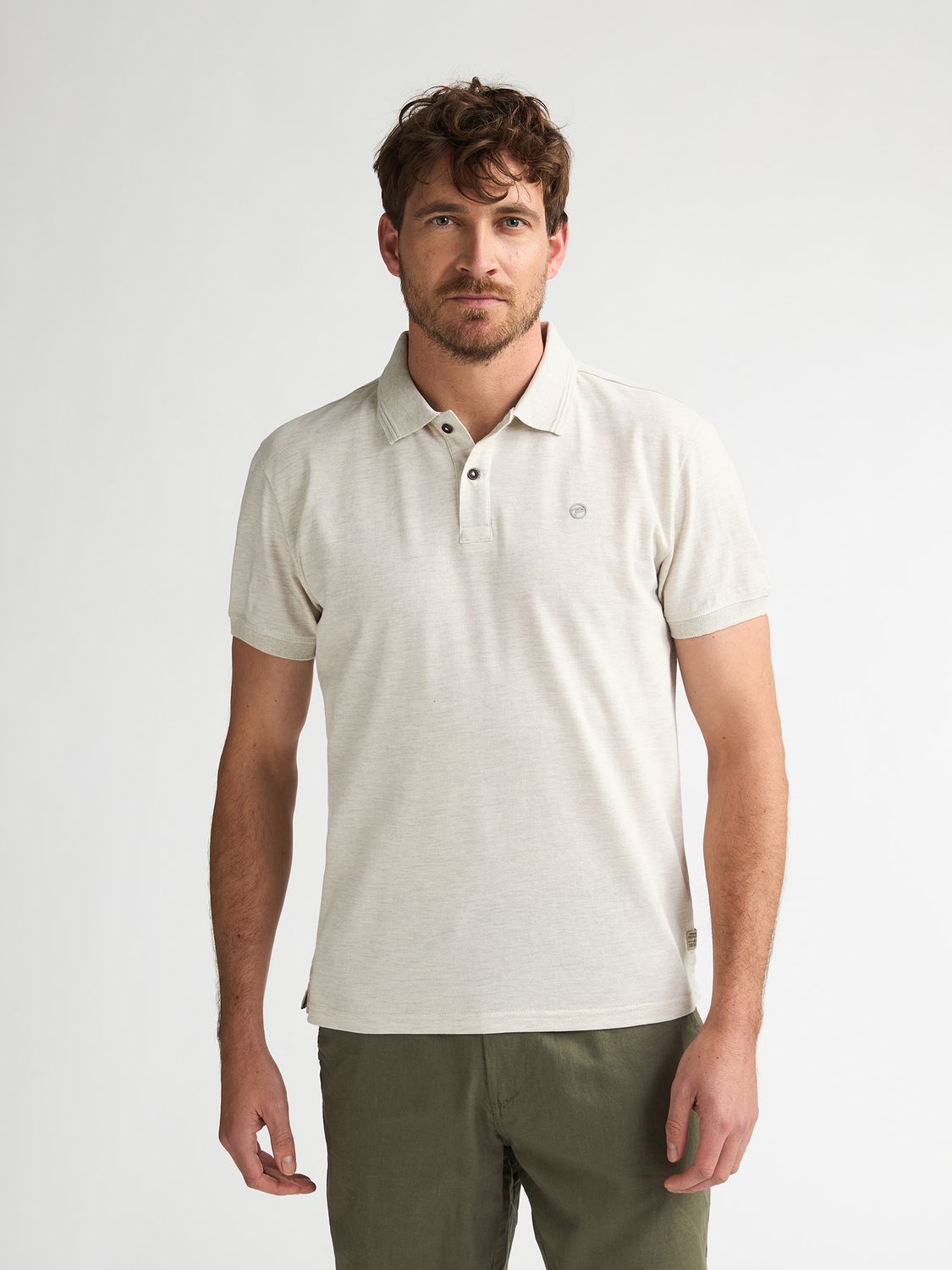 M-1060-POL913 | Polo Short Sleeve | Antique White Melee M-1060-POL913 | Polo Short Sleeve | Antique White Melee
