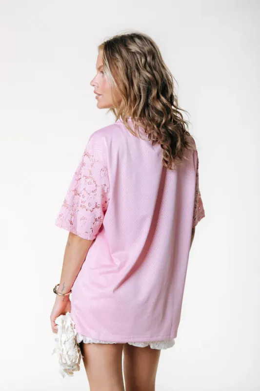 Tayla 33 Football T-Shirt | Light Pink | WT217835