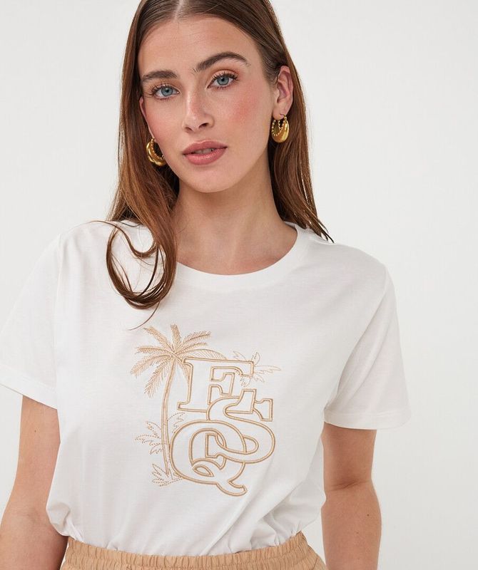 HS26.05202 | T-Shirt Palm ESQ | Offwhite/Sand