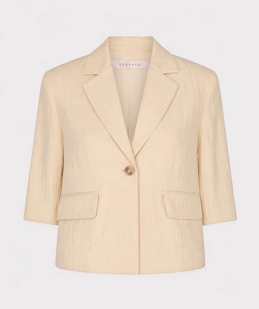 HS26.10228 | Blazer Cropped Crushed | Zand HS26.10228 | Blazer Cropped Crushed | Zand