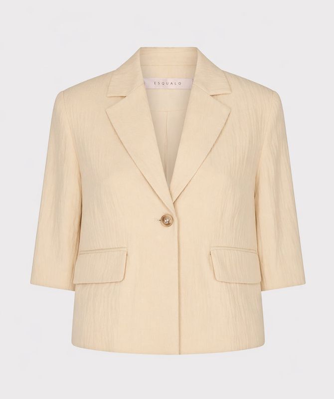HS26.10228 | Blazer Cropped Crushed | Zand