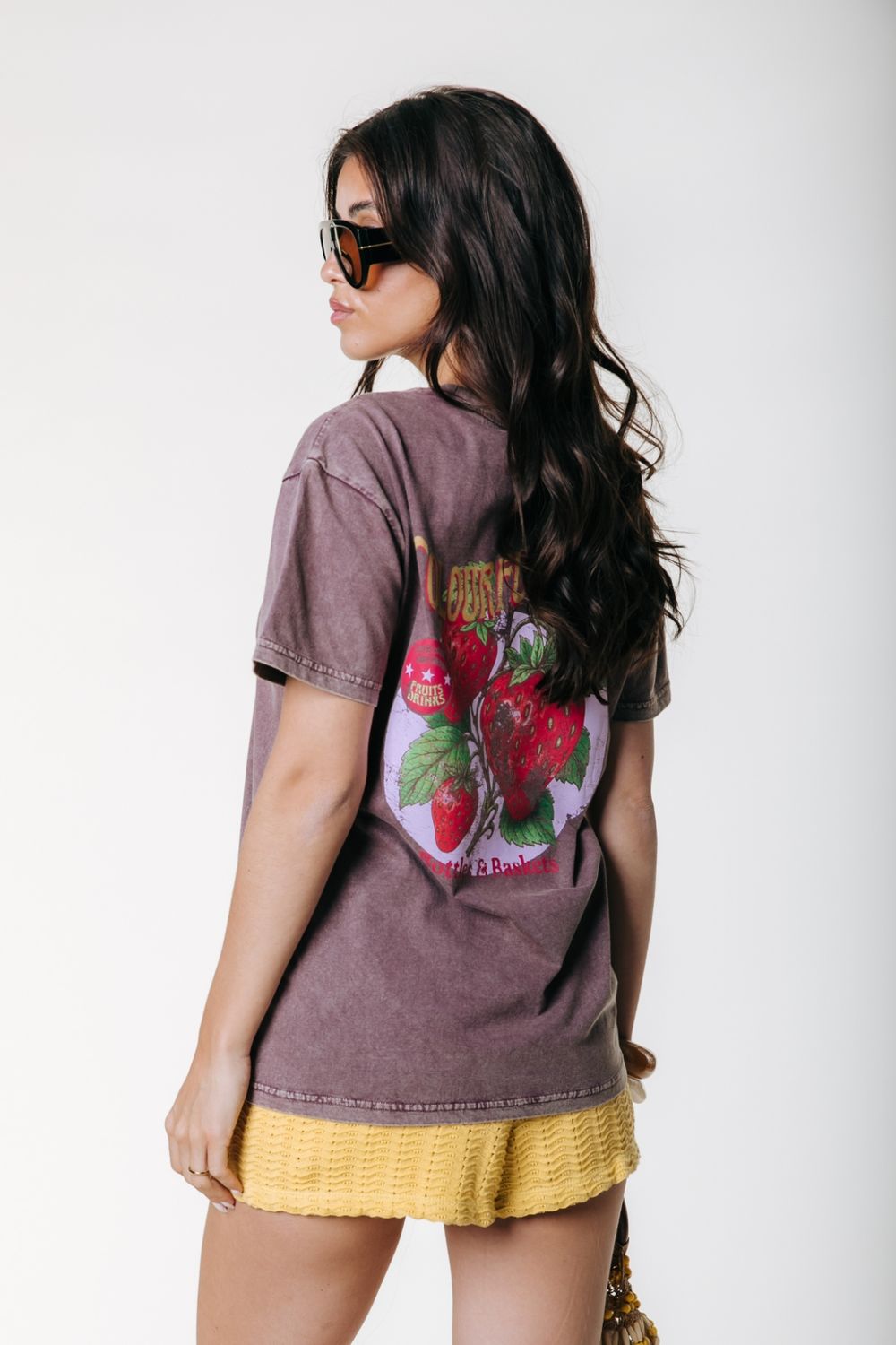 Fresh Berries Acid Wash Loosefit Tee | WT119383 | Brown