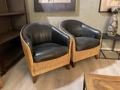 ROTANSTOEL MET LEDER