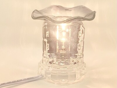 Electric ? Cube-Shaped Glass Oil Burners/Warmers: Blk