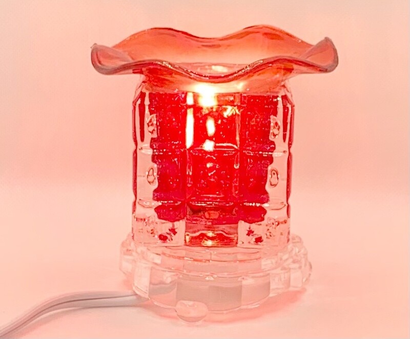 Electric ? Cube-Shaped Glass Oil Burners/Warmers: Red
