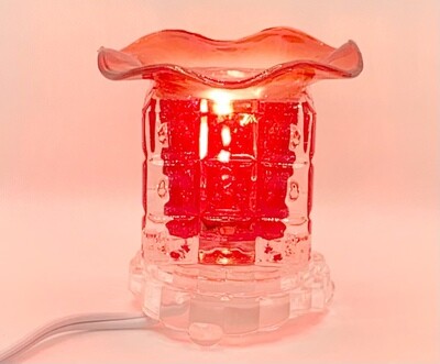 Electric 🔌 Cube-Shaped Glass Oil Burners/Warmers: Red