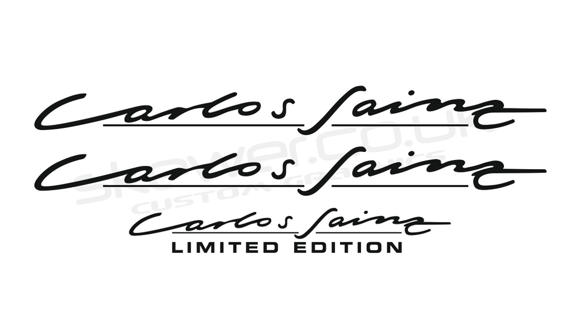 Carlos Sainz Limited Edition decal set, UK spec