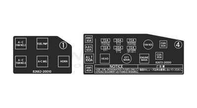 GT-Four RC fuse box lid decals GT-Four RC fuse box lid decals