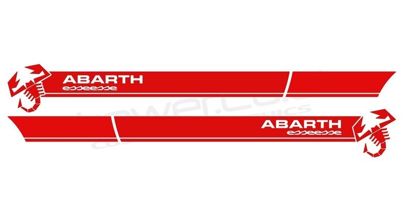 Abarth 500 / 595 / 695 Scorpion v1 side stripes, with model and pinstripe