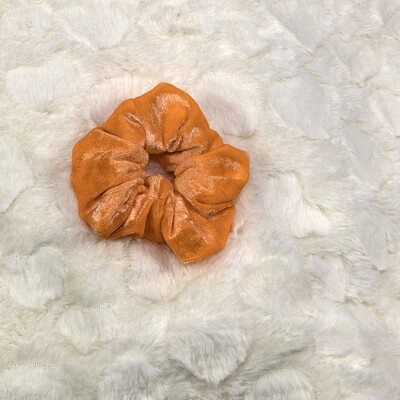 Scrunchie - Velours de panne - Fluor oranje