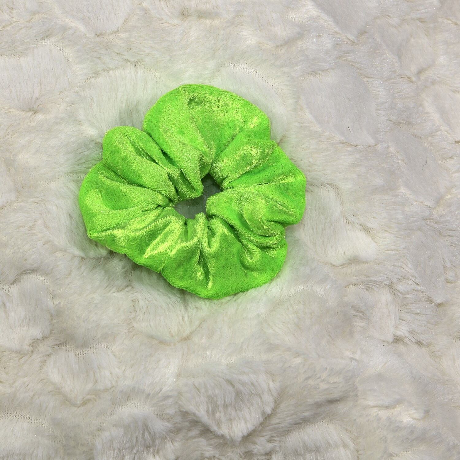Scrunchie - Velours de panne - Fluor groen