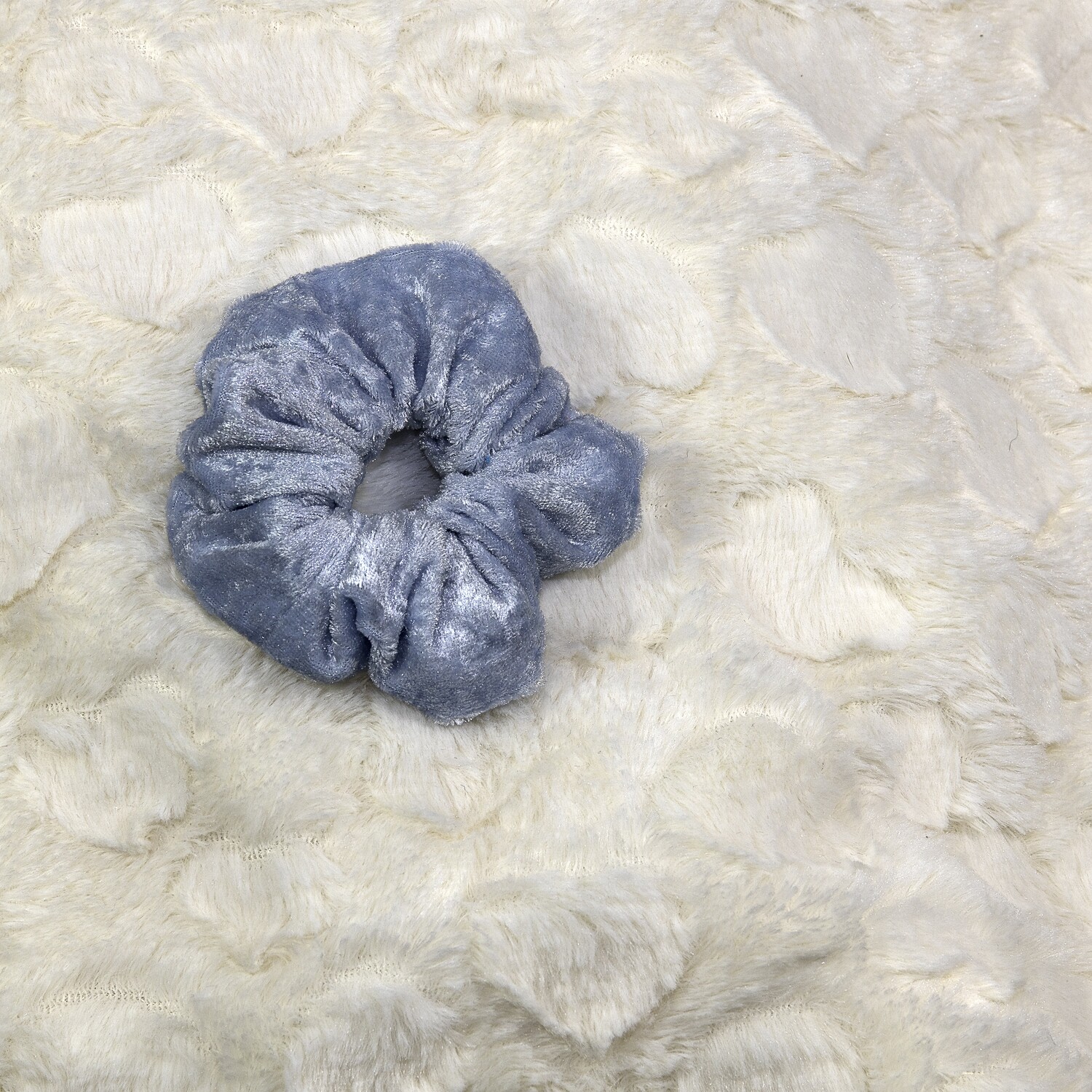 Scrunchie - Velours de panne - ijsblauw