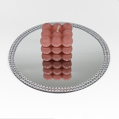 Handgemaakte kaars- Bolkubus (3x3) - Yalda - Granaatappel en watermeloen