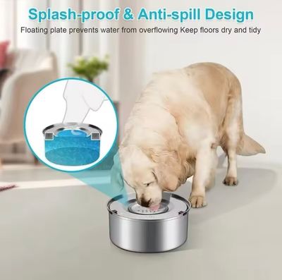 Grote capaciteit roestvrijstalen waterdispensen, geen lekkage anti-splash waterdispenser, anti-slip kom voor honden of katten