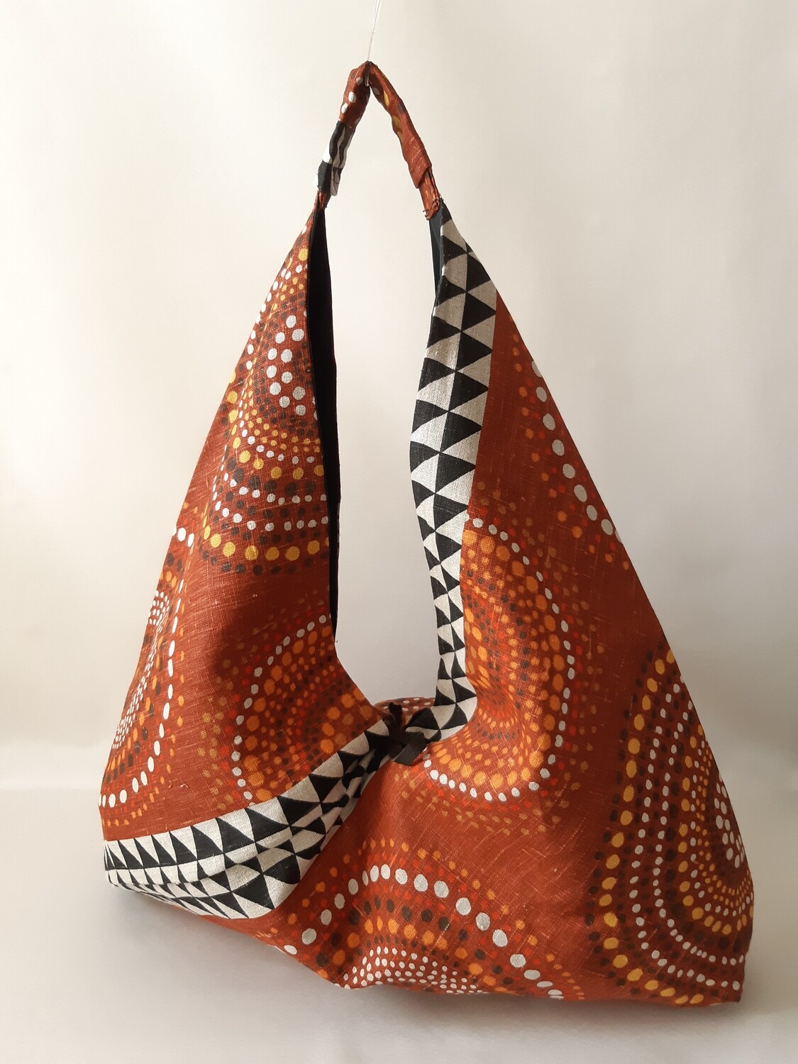 Boho Big Bag nr 2: zak met tekening in Aboriginal kunst