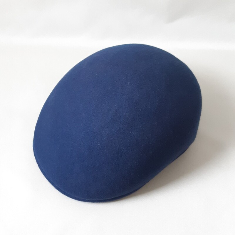 Ascot pet in wolvilt - staalblauw - casquette en feutre de laine, bleu acier