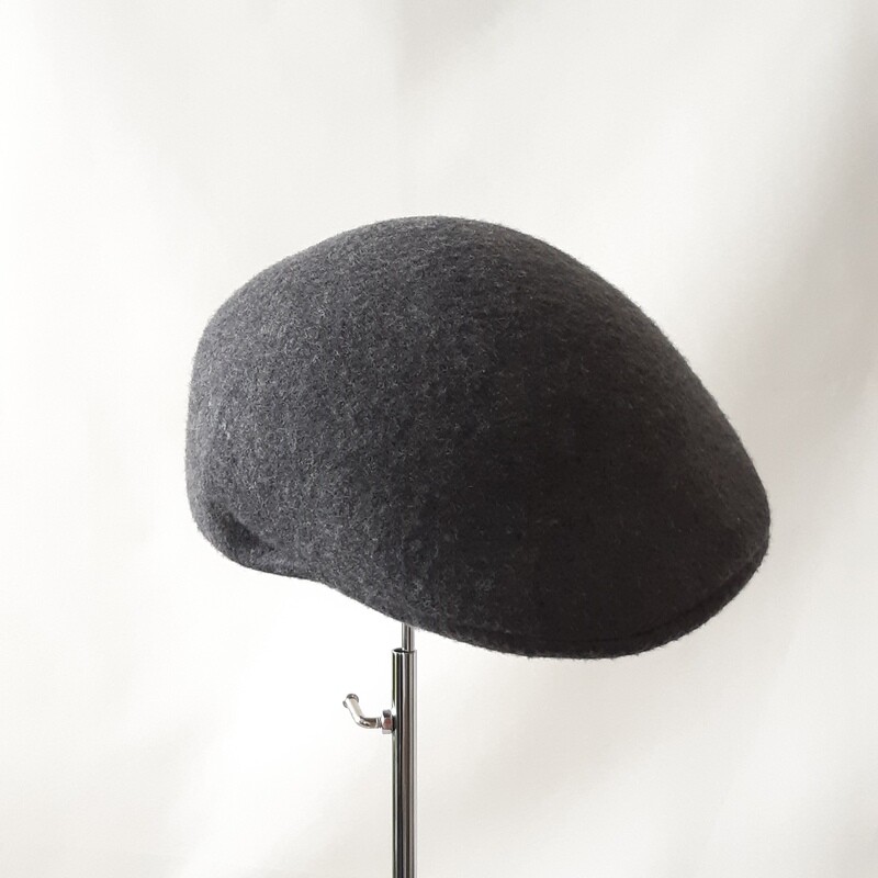Ascot pet in wolvilt - grijs gemelieerd - casquette en feutre de laine
