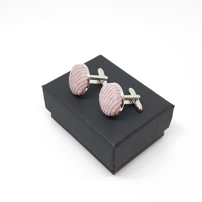 Manchetknopen in fijne ribfluweel stof - oud roze