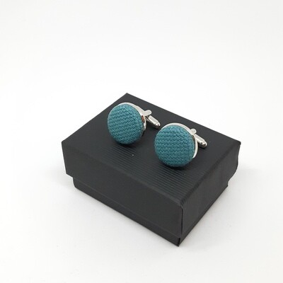 Manchetknopen in stof - blauw groen