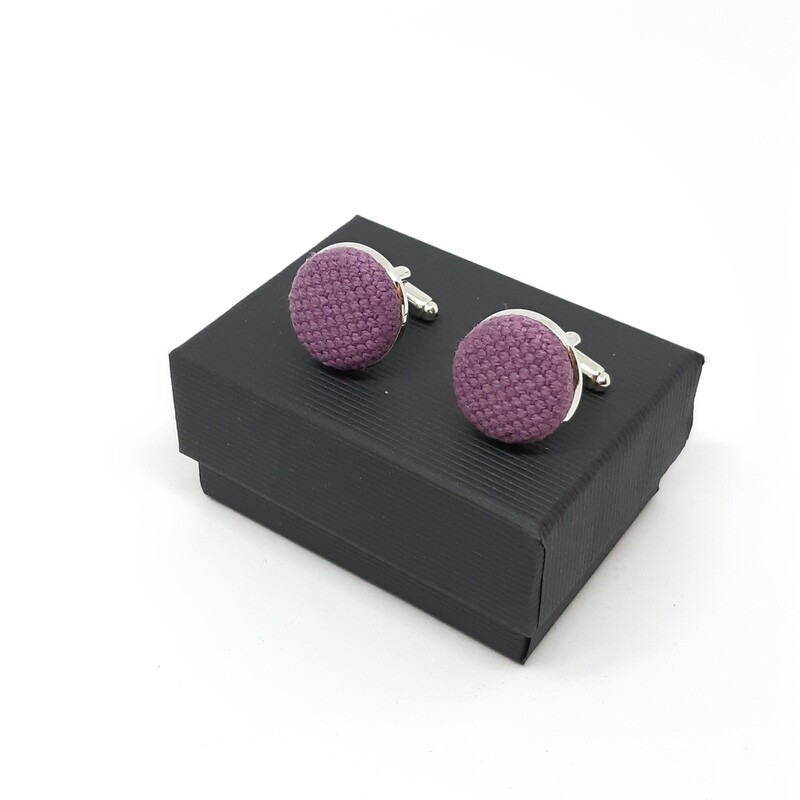 Manchetknopen in stof - mauve