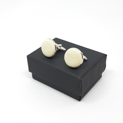 Manchetknopen in stof - zacht beige