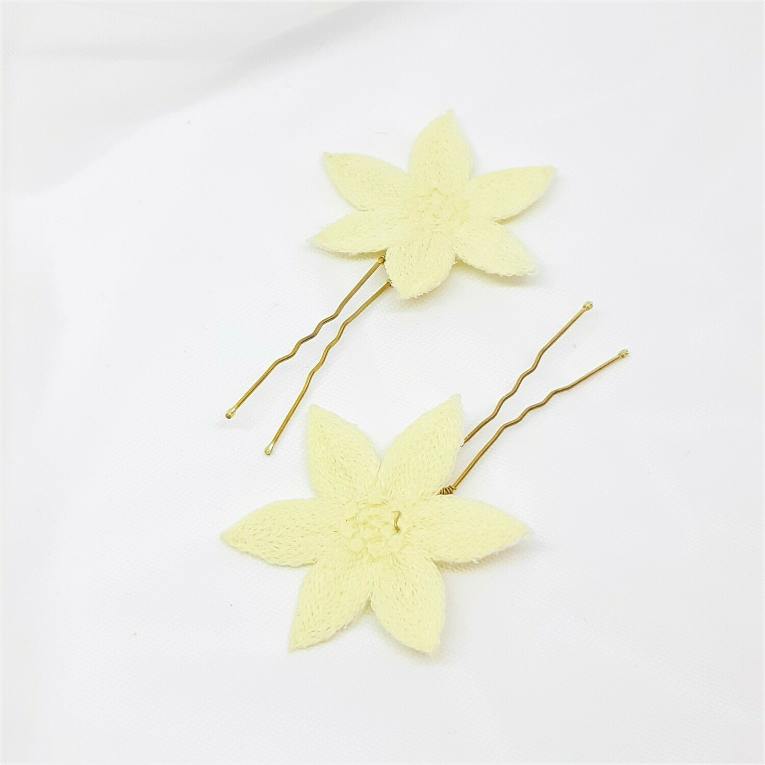 Haarpins - set van 2 spelden met edelweiss bloemen
