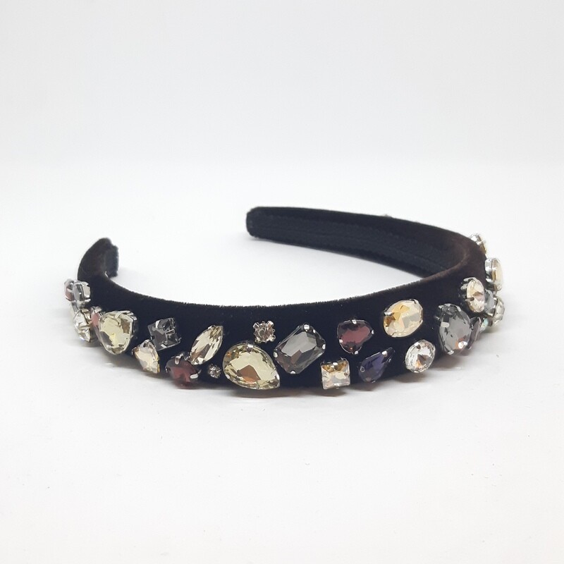 Diadeem D&amp;G-stijl met geel tot bruin kleurige Swarovski kristallen