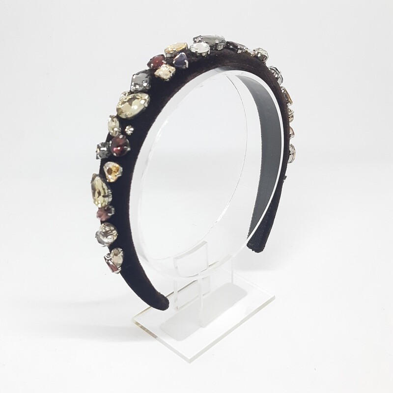 Diadeem D&amp;G-stijl met geel tot bruin kleurige Swarovski kristallen