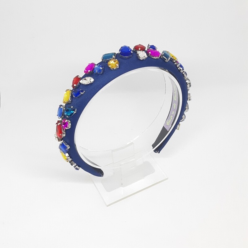 Diadeem D&amp;G-stijl met veel kleurige Swarovski kristallen 