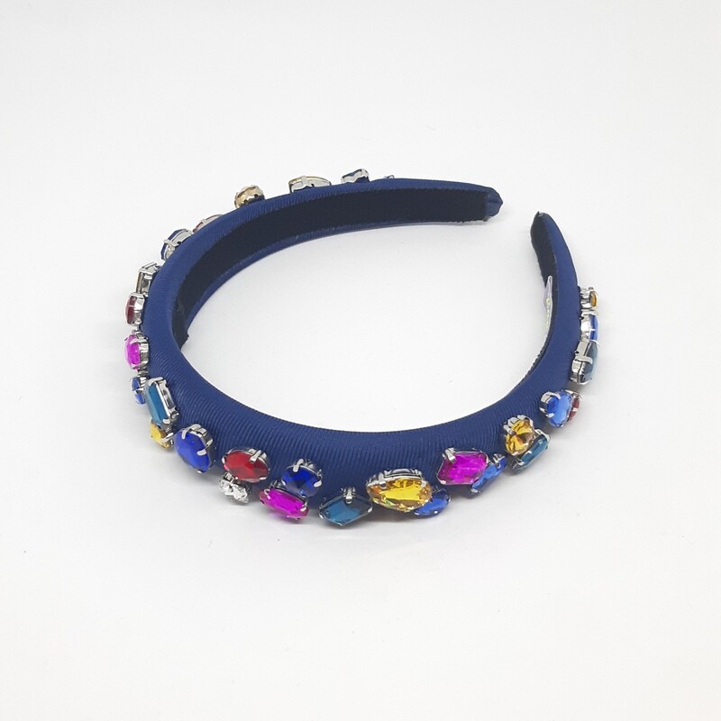 Diadeem D&amp;G-stijl met veel kleurige Swarovski kristallen 