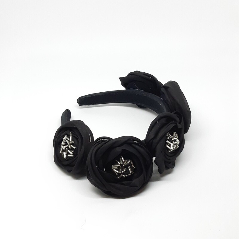 Diadeem met organdie bloemen