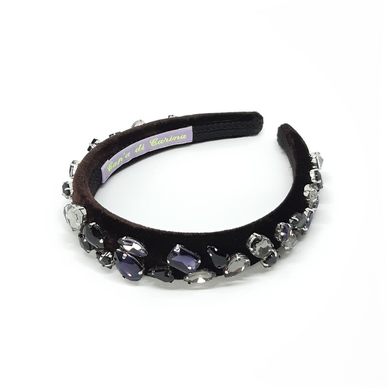 Diadeem D&amp;G-stijl met heldere tot  diep paarse Swarovski kristallen