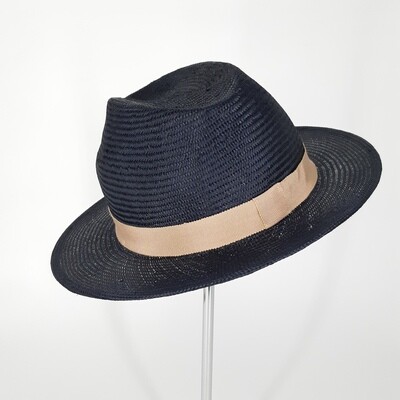 Fedora hoed in parasisal met kleine rand - blauw