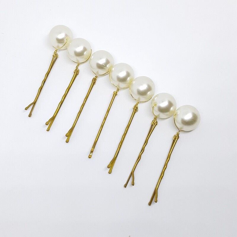 Bobby pins - set van 7 haarspelden met grote parels