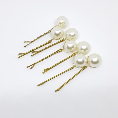 Bobby pins - set van 7 haarspelden met grote parels