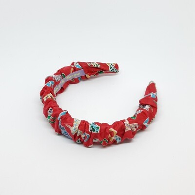 Crunchie diadeem in zijde (rood)