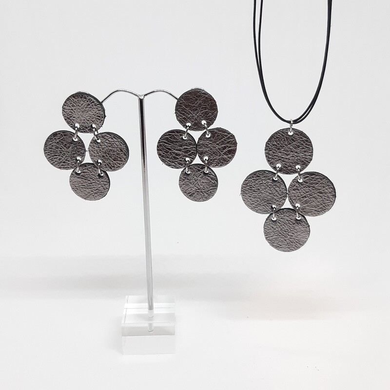 Juwelen set sterrenbeeld Pisces/Vissen (19 feb-20 maart) - zilver lakleder