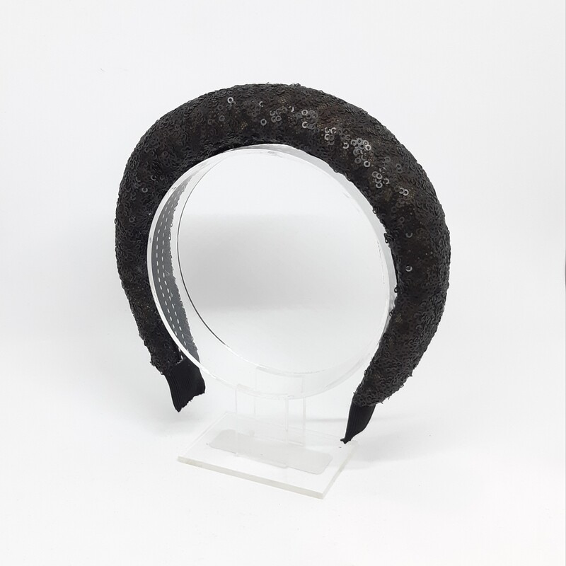 Diadeem met kleine zwarte pailletten