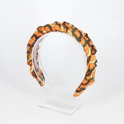 Crunchie diadeem in zijde (oranje olijfgroen)