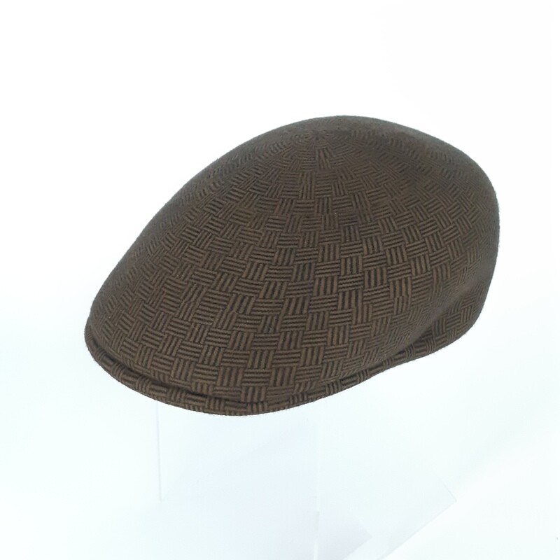 Ascot pet in wolvilt - kastanje bruin met print