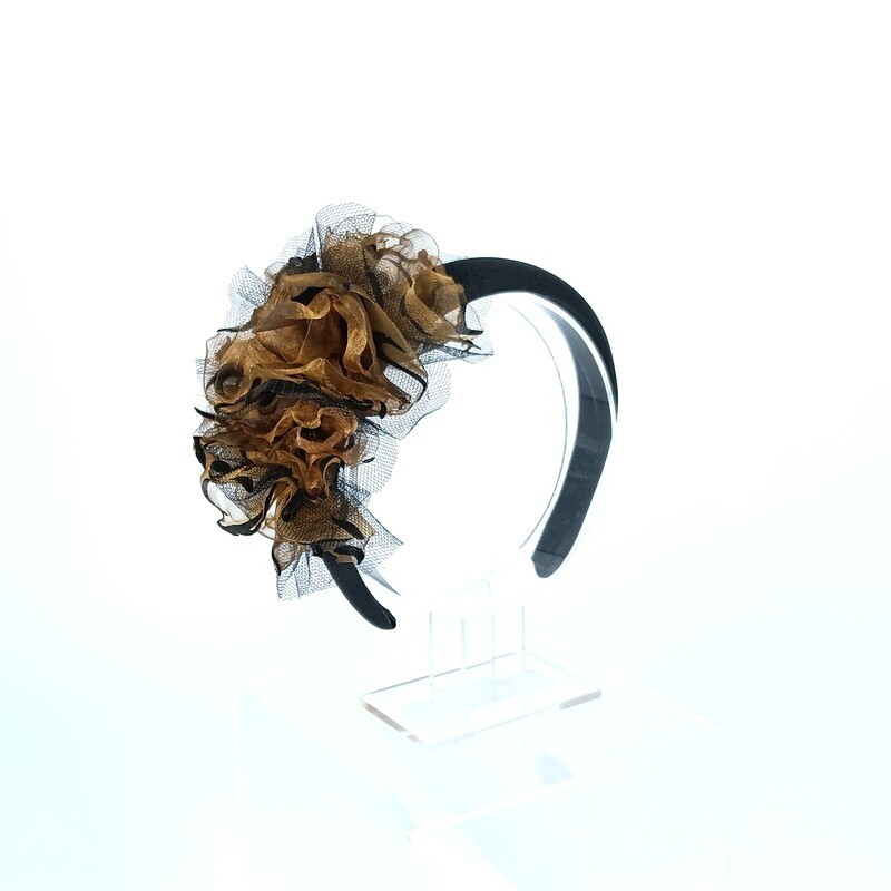 Diadeem zwart met ruffels