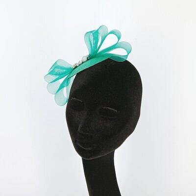 Fascinator strass en crinoline strik